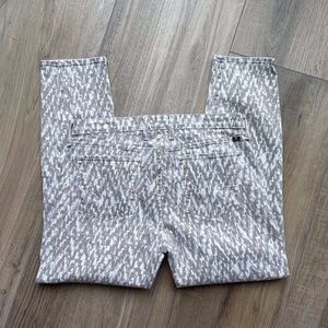 Lucky Brand Jeans Women’s 12 Sofia Capri Cream & Tan Print Jeans 12/31